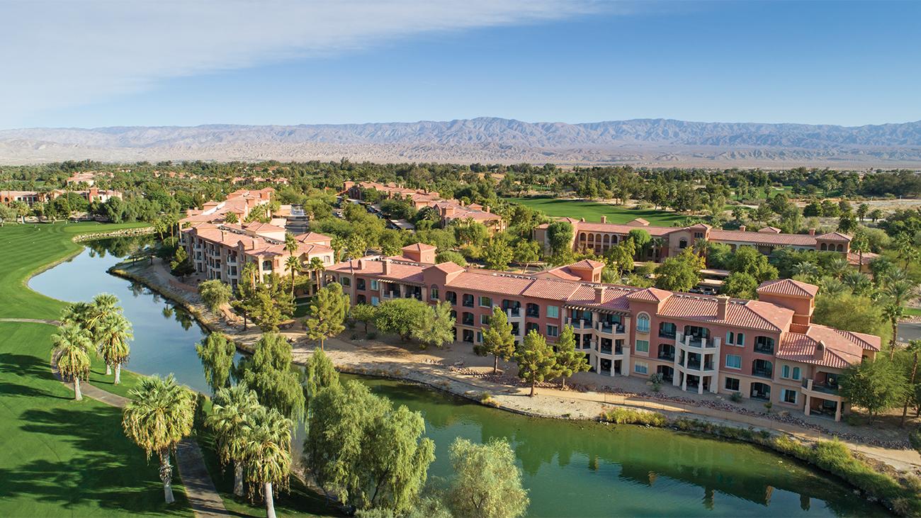Golf course and pond at Marriott's Shadow Ridge II The Enclaves resort timeshare